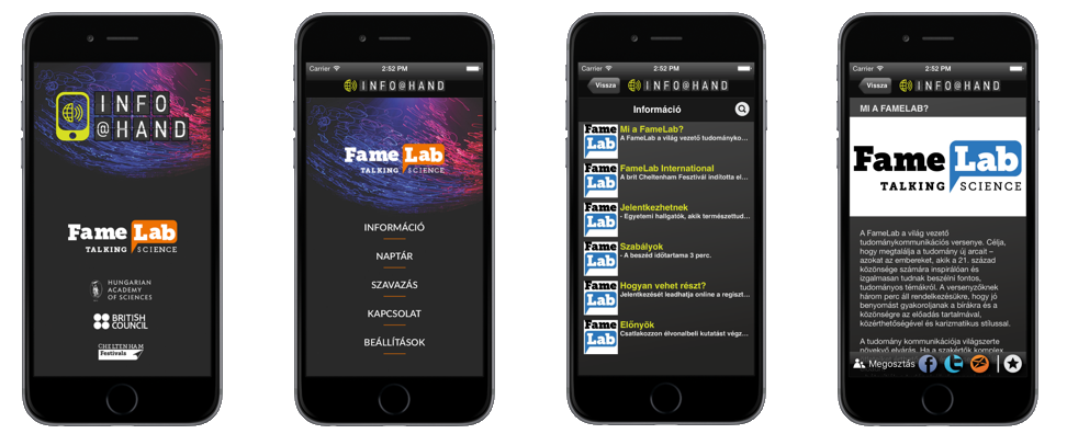 FameLab mobil alkalmazás