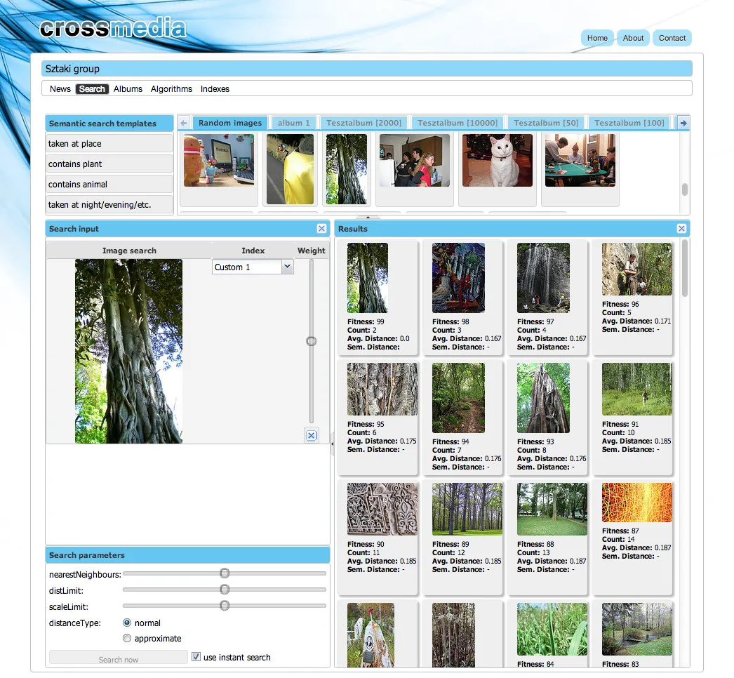 CrossMedia Search user interface